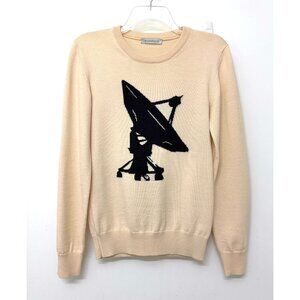 JW Anderson Satellite Space Graphic Intarsia Merino Wool Sweater Ivory Cream S